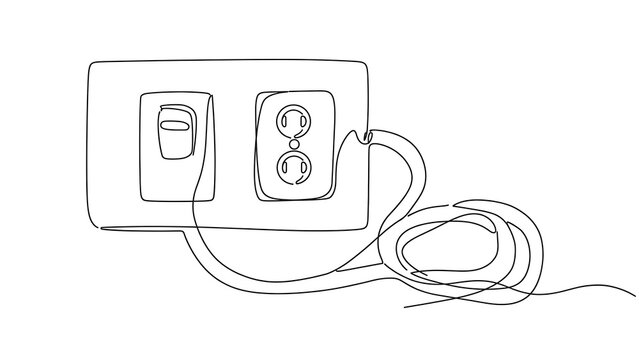 Simple electrical outlet sketch on white background.