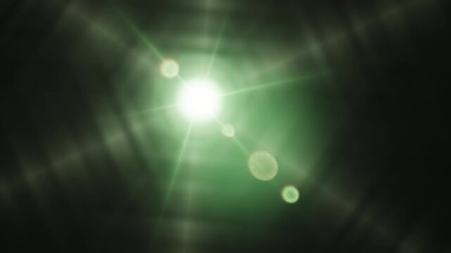 Intense, realistic lens flare effect with bright light beams in 4K digital quality