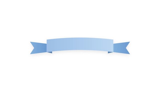 Minimalist Light Blue Ribbon Banner Animation for Titles or Headlines on White Background