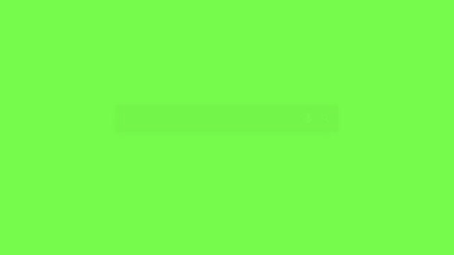 Minimalist Dark Web Search Bar with Voice and Search Icons on Green Screen Background
