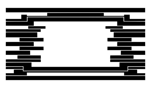 Minimal Structural Title Card with Bold Horizontal Layered Border Vector
