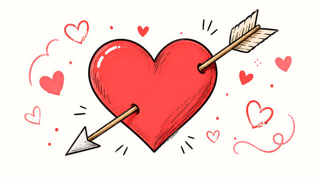 Cupid Arrow Heart Design