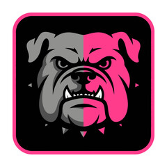 Fototapeta premium Aggressive Bulldog Head Mascot Logo Design Template