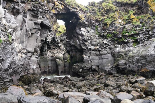 Basalt Arch near the village of Hellnar in western Iceland.