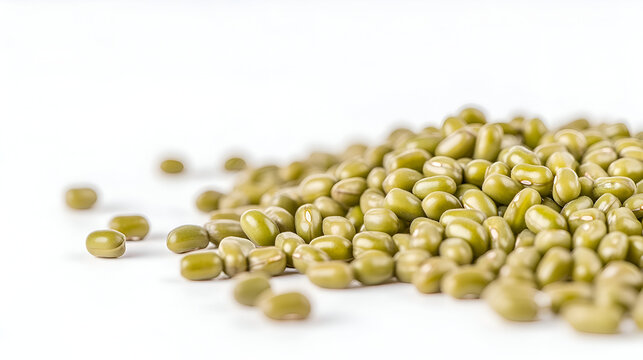 green beans on white background