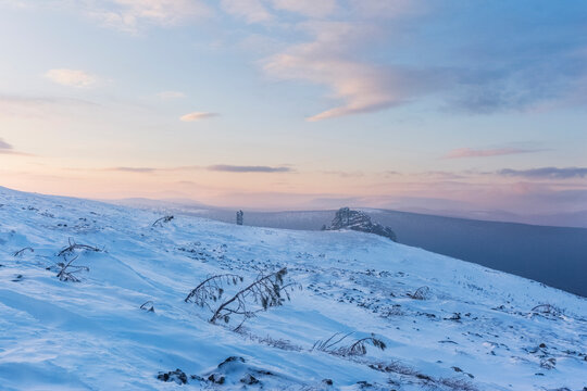 Snow on Manpupuner plateau, Komi Republic, Russia