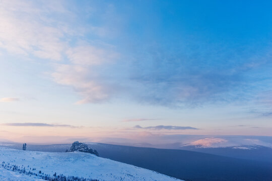 Snow on Manpupuner plateau, Komi Republic, Russia