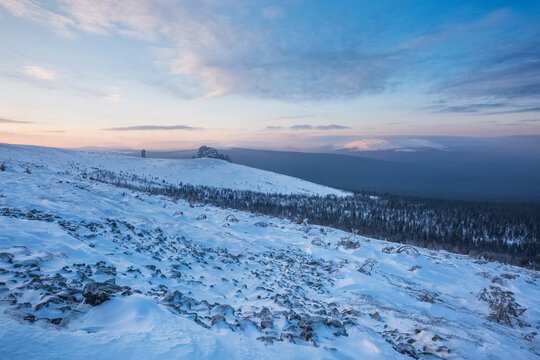 Snow on Manpupuner plateau, Komi Republic, Russia