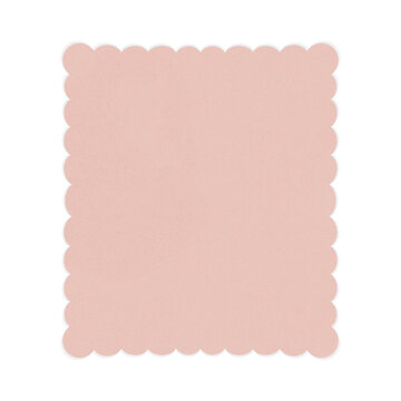 Vintage Pink Scallop Square Texture. Solid light pink square. Scalloped edges form soft corners. Ideal for decoration, label, craft, scrapbook, journal, sticker or creative project.