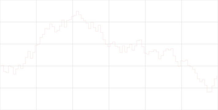 Financial stock market candlestick chart showing a peak and subsequent decline, presented as a clean, professional vector graphic design element isolated on transparent background for data analysis.