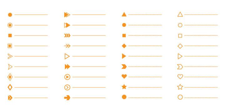 Bullet point arrow vector icon set featuring fl&egrave;che arrow symbols for PowerPoint presentations and organized lists.
