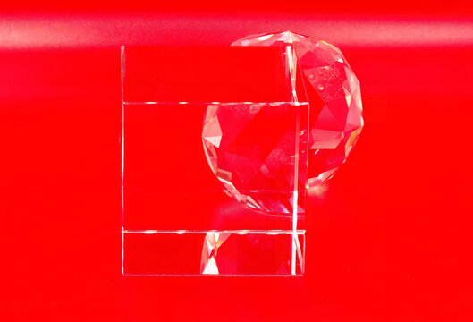 red colored glass crystal