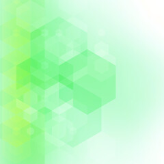 Obraz premium Abstract light geometric background with green and white hexagons in the form of a gradient. eps 10