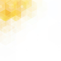 Fototapeta premium Abstract light geometric background with yellow and orange hexagons in the form of a corner gradient. eps 10