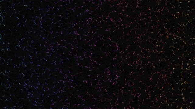 Colorful grain noise static moving on dark background