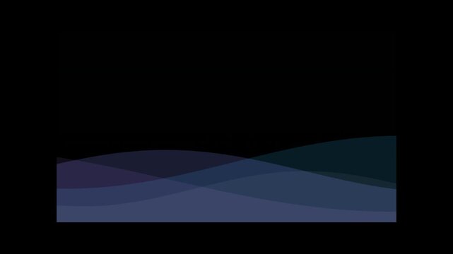 Blue flowing abstract waves on black background