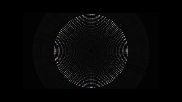 Circular digital hud interface elements on black background