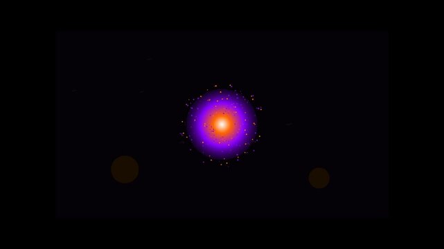Vibrant cosmic energy sphere glowing on black background