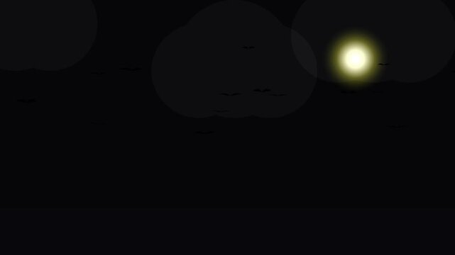 Glowing yellow firefly lights floating in a dark night sky