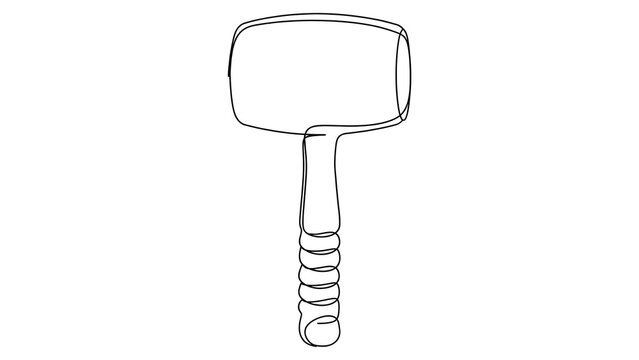 Simple hammer illustration on white background.