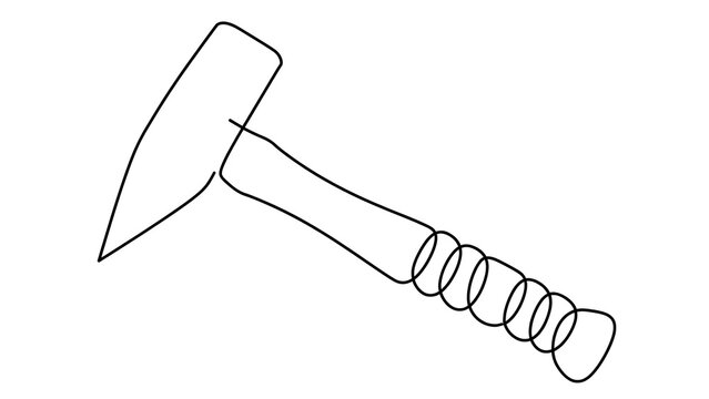 Simple hammer illustration on white background.