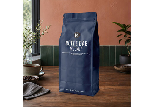 Coffee Bag Mockup for Print Materials and Online Promotion