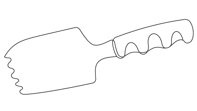 Simple knife outline illustration white background.