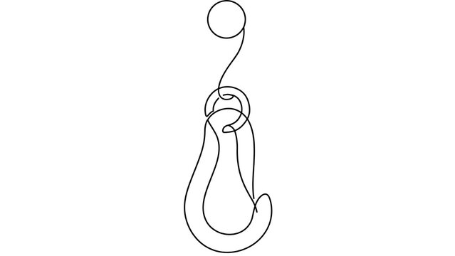 Simple hook drawing on white background.