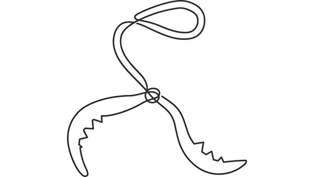 Simple line art claw hammer on white background.