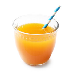 Fresh apricot juice in glass isolated on white © New Africa