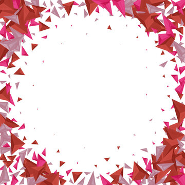 Abstract with red 3D triangles in a frame shape on white background for modern design. eps 10