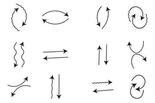Basic vector arrows showing motion and direction types