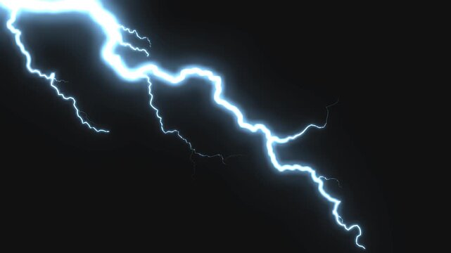 3D render lightning effect A dramatic and intense time-lapse sequence of powerful lightning strikes illuminating a stormy sky
