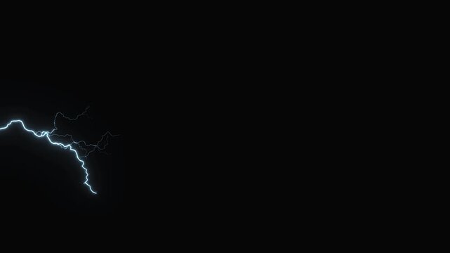 3D render lightning effect A captivating 3D video sequence showcasing a dynamic display of lightning in a dark environment