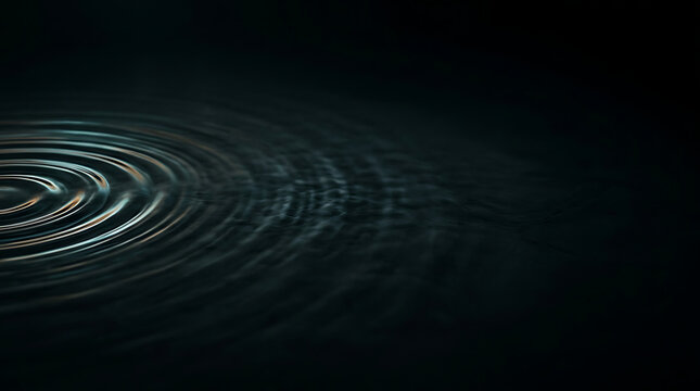 Abstract ripples and waves on a dark surface, representing sound or energy propagation and disturbance.
