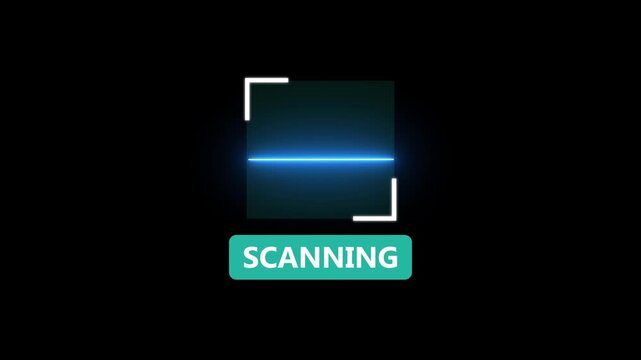 Scan sign template Bar Code scanner process with cyan laser line animation, scanning background template animated.