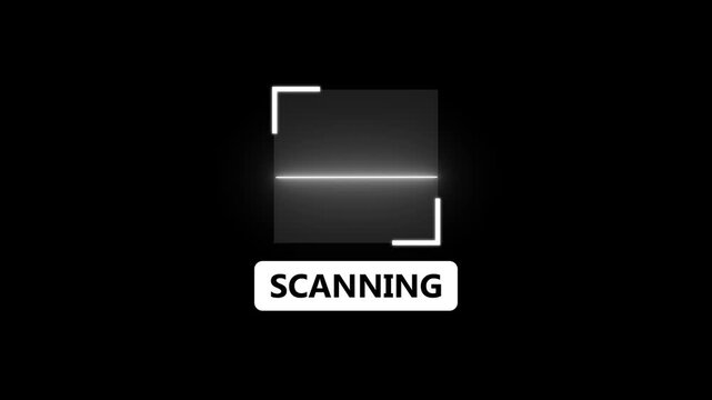 Scan sign template Bar Code scanner process with cyan laser line animation, scanning background template animated.