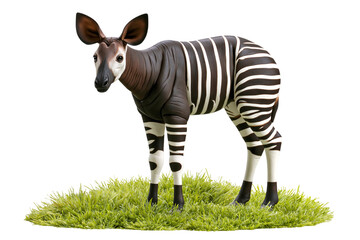 Naklejka premium Okapi Animal Standing on Grass