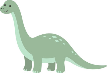 Fototapeta premium Cute dinosaur character in flat style, isolated on white background