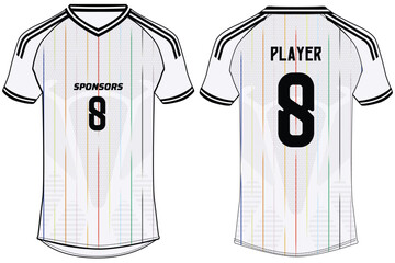 Naklejka premium Sports t-shirt football jersey design flat sketch illustration, Japan away Football jersey concept with front and back view for Soccer uniform kit
