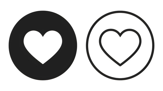 Simple heart icon with two different styles