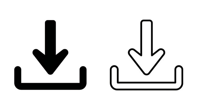 Download button with arrow icon set