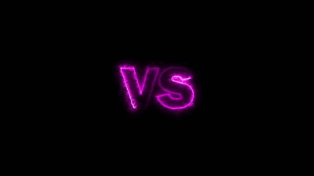 Vs text fire Animation, versus match Animation suitable for battle ,one side against another side a battle, a contest, a sports match, versus vs battle fire text background.