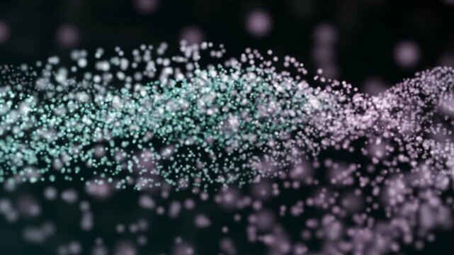A mesmerizing display of dynamic flowing particles that undulate and ripple across the screen