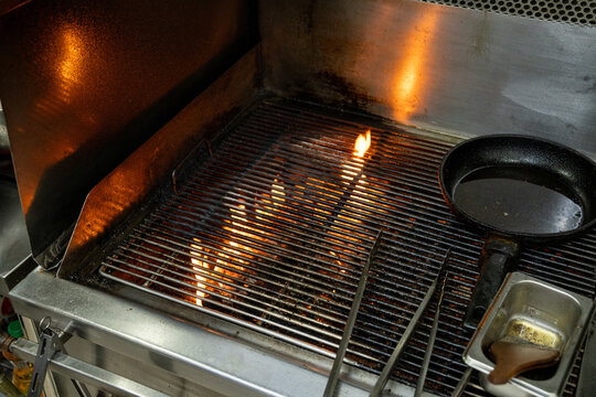 Restaurant Grill Station For Food Preparation Serving View