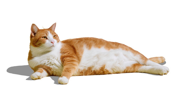 日本の猫　三毛猫　寝そべるねこ