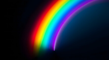 Naklejka premium Vivid Rainbow Arc with Bright Colors on Dark Background
