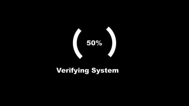 Modern circular progress loading animation with percentage indicator on White background showing digital system verifying system interface motion.4k motion graphics video