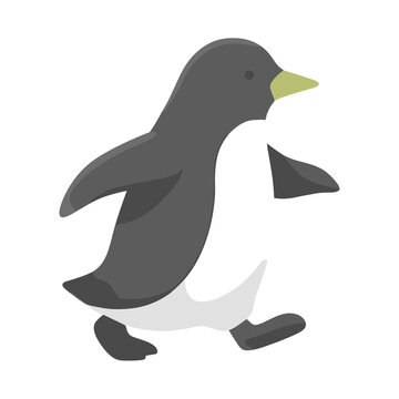 Cartoon penguin walking isolated on transparent background