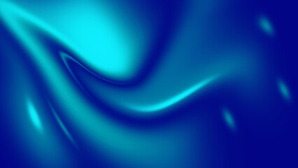 Fluid blue waves ripple across a glowing surface © Romain